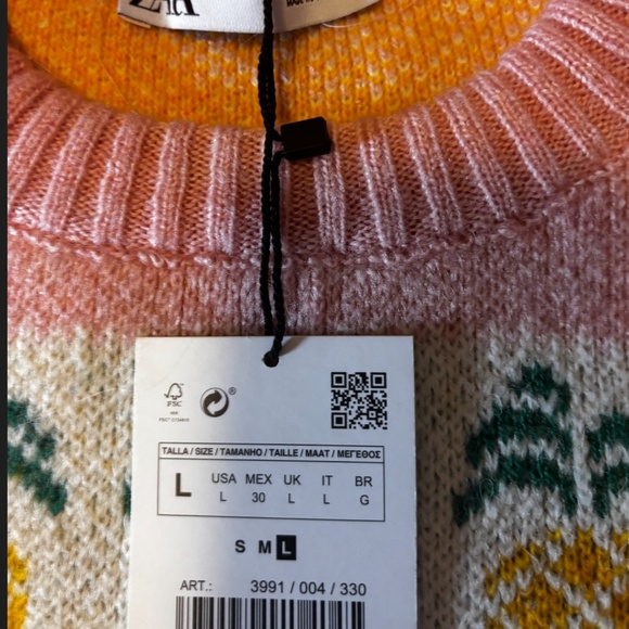Zara fruit jacquard sweater NWT - Picture 6 of 12